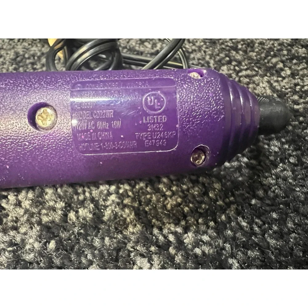 Conair Hot Curling Iron Purple Sparkle Handle CD22WR‎ 1